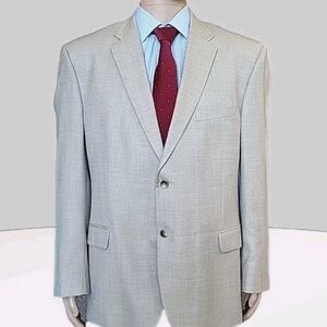 Jos. A. Bank Blazer Mens 48L Beige Wool Silk Linen Sport Coat Jacket